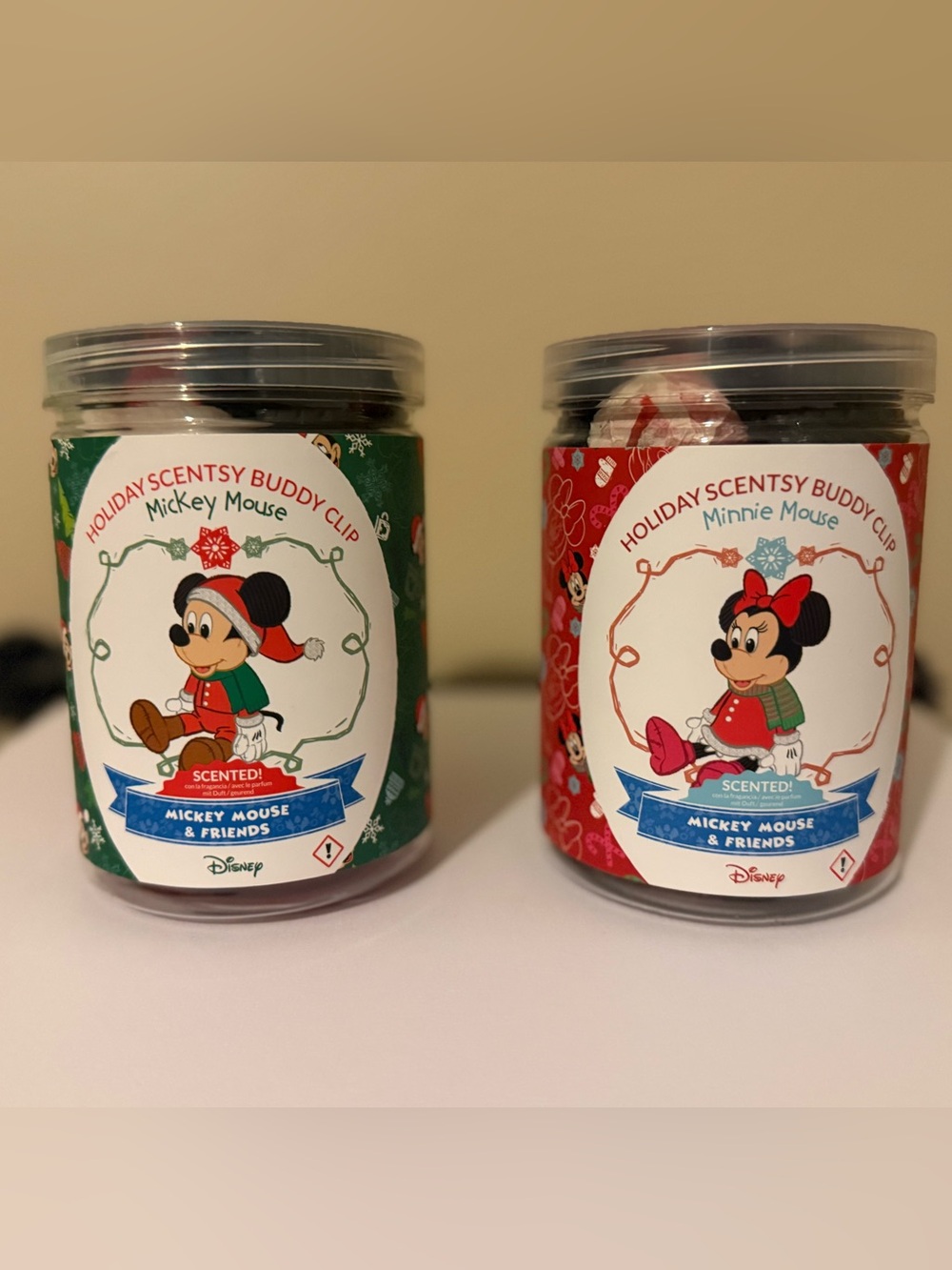 Scentsy Holiday Buddy Clips - Mickey & Minnie Jar Set